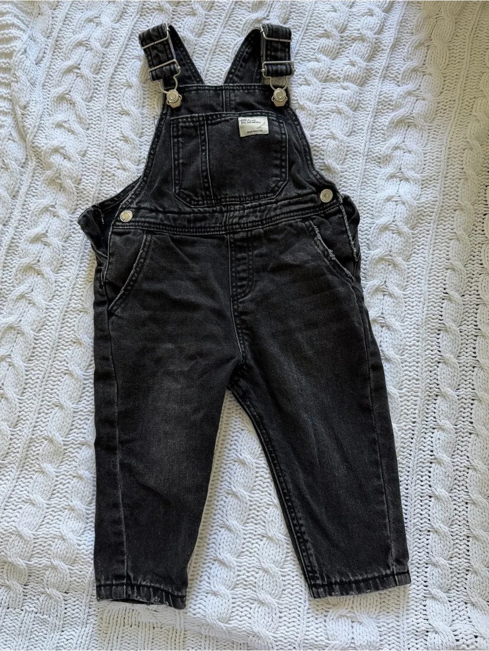 Zara - Black Kids Denim Overalls